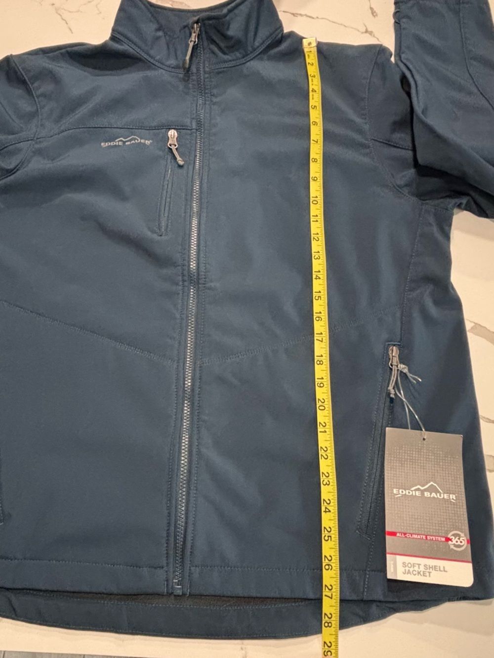 Eddie Bauer Navy Blue Lightweight All Climate 365 Soft-Shell Jacket Men’s XL - Picture 16 of 16
